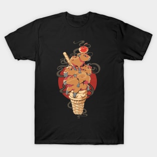 Capybara Ice Cream (Dark Colors) T-Shirt
